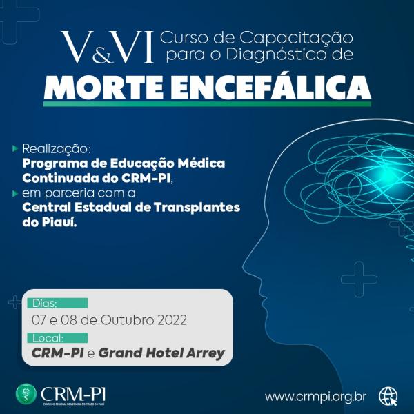 CRM-PI abre inscri&ccedil;&otilde;es para cursos de atualiza&ccedil;&atilde;o m&eacute;dica e para o diagn&oacute;stico de morte encef&aacute;lica(Imagem:Divulga&ccedil;&atilde;o)