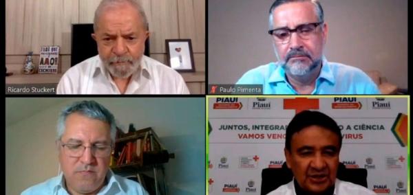 Em live com Lula, Wellington Dias anuncia ação contra Ministério da Saúde para obter respiradores