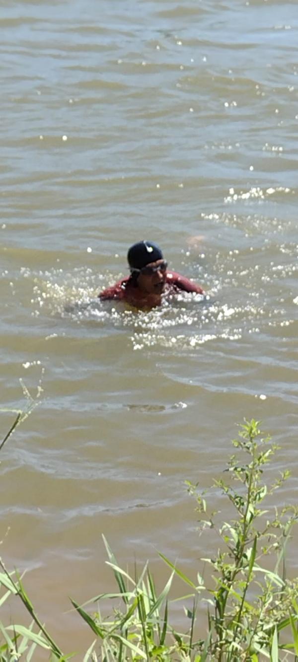 Tri-atleta florianense cumpre desafio in&eacute;dito em evento solid&aacute;rio(Imagem:FlorianoNews)