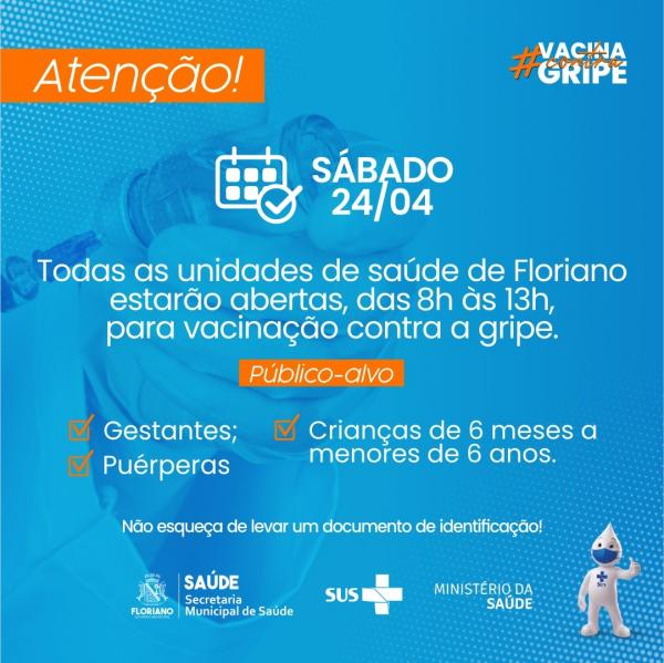 Unidades de Saúde estarão abertas neste sábado para a vacinação contra gripe