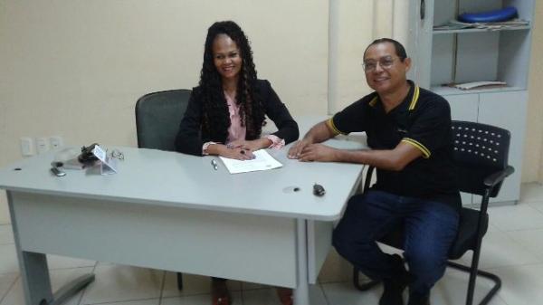 Elineuza Ramos e C&eacute;sar Crispim(Imagem:SECOM)