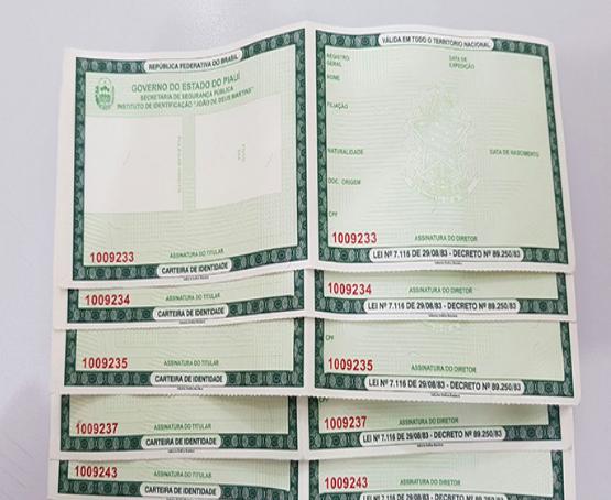 Polícia apreende RGs em branco furtados do Instituto de Identificação do Piauí