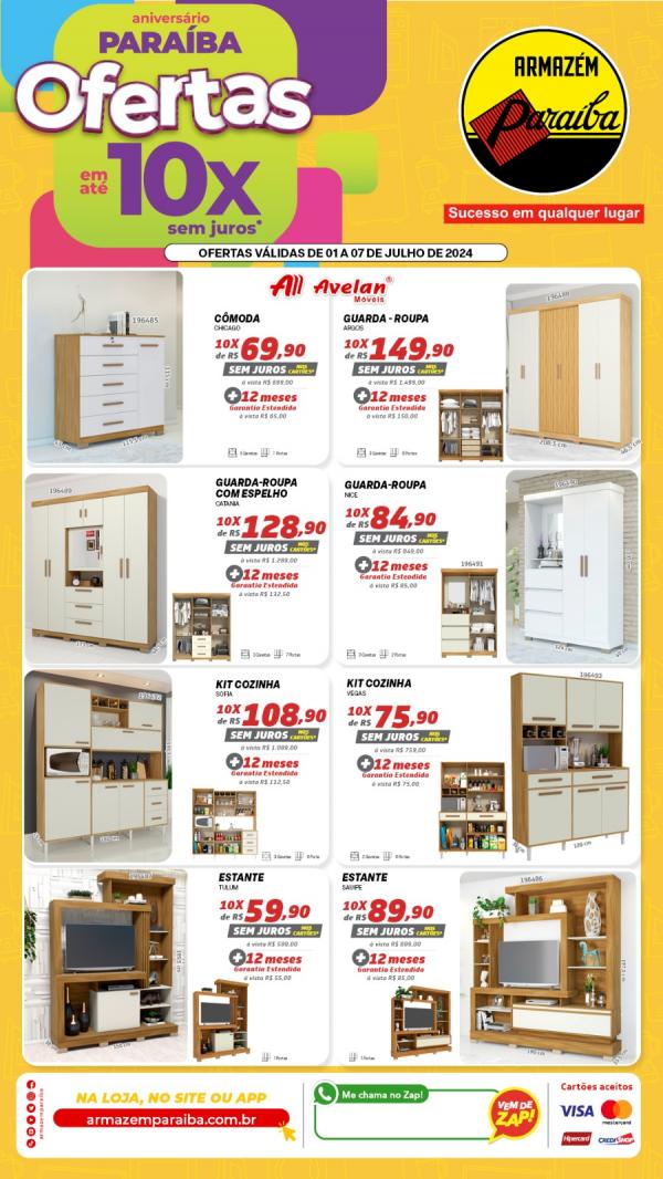 Celebre o anivers&aacute;rio Para&iacute;ba com ofertas e pre&ccedil;os baixos na loja de Floriano(Imagem:Divulga&ccedil;&atilde;o)
