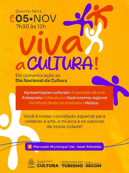 Floriano celebrará o Dia Nacional da Cultura com arte, música e sabores regionais