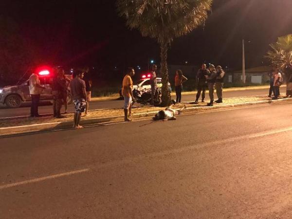 Homem fica ferido em acidente na Avenida Calisto Lobo(Imagem:FlorianoNews)
