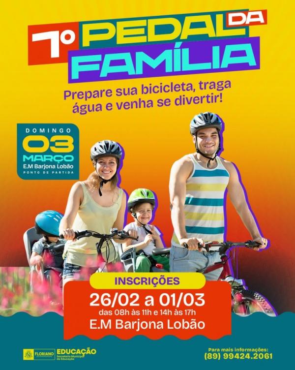 Escola municipal de Floriano programa atividade de ciclismo "1º Pedal Escola-Família"