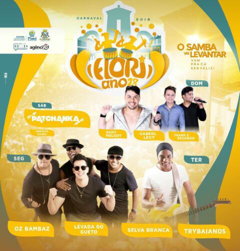 Divulgada a programação dos desfiles e das bandas do carnaval 2018 de Floriano
