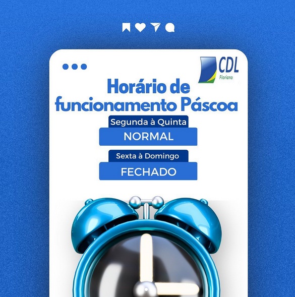 Comércio de Floriano tem horário de funcionamento alterado durante o período de Páscoa