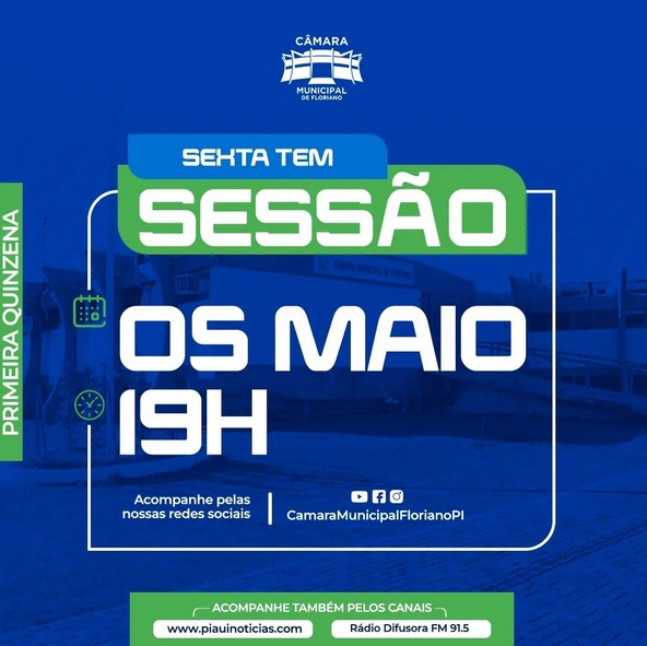 Obras de calçamento e limpeza pública em Floriano serão temas de sessão na Câmara Municipal