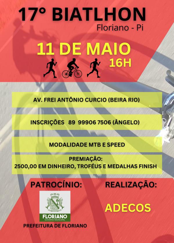 Associa&ccedil;&atilde;o Desportiva Corredores do Sert&atilde;o promove 17&ordm; BIATHLON em Floriano.(Imagem:Divulga&ccedil;&atilde;o)