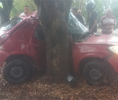 Carro bate em árvore e motorista morre na Avenida Maranhão