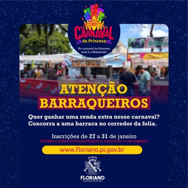 Lan&ccedil;ado edital para concorrer a barracas do Carnaval de Floriano(Imagem:Secom)