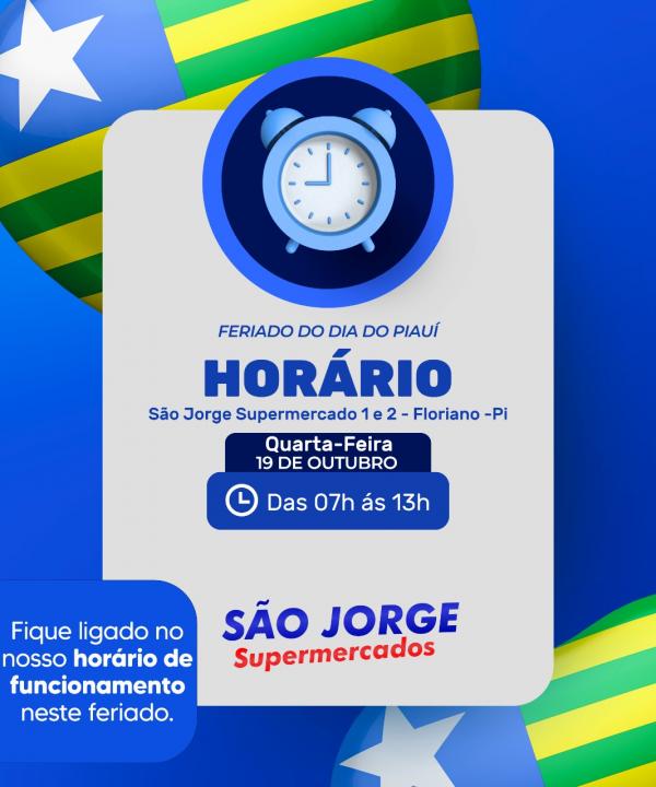 Feriado: confira o horário de funcionamento do São Jorge Supermercados