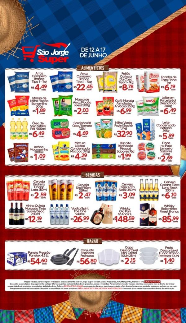 Ofertas de S&atilde;o Jo&atilde;o no S&atilde;o Jorge Super em Floriano: Descontos exclusivos de 12 a 17 de junho(Imagem:Reprodu&ccedil;&atilde;o/Instagram )