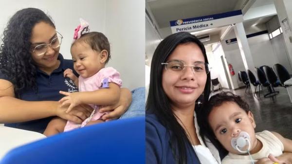 Raissa e Aparecida com os filhos g&ecirc;meos B&aacute;rbara e Samuel.(Imagem:Arquivo pessoal)