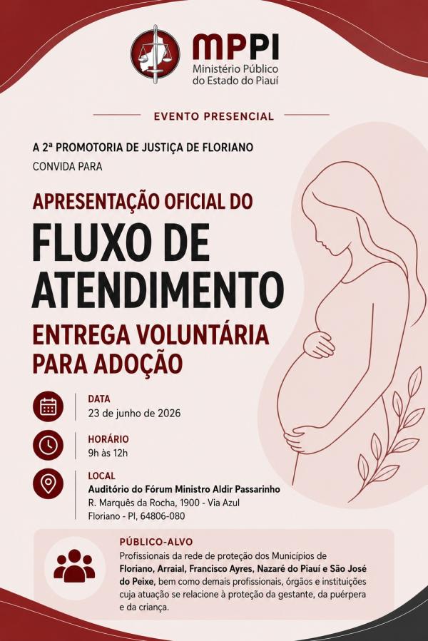 Ministério Público apresenta fluxo de atendimento para entrega voluntária para adoção em Floriano