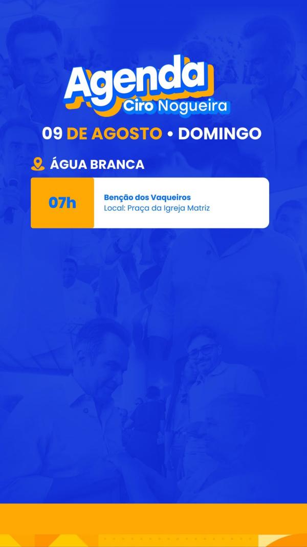 Senador Ciro Nogueira cumpre agenda neste domingo (09).(Imagem:Divulgação)