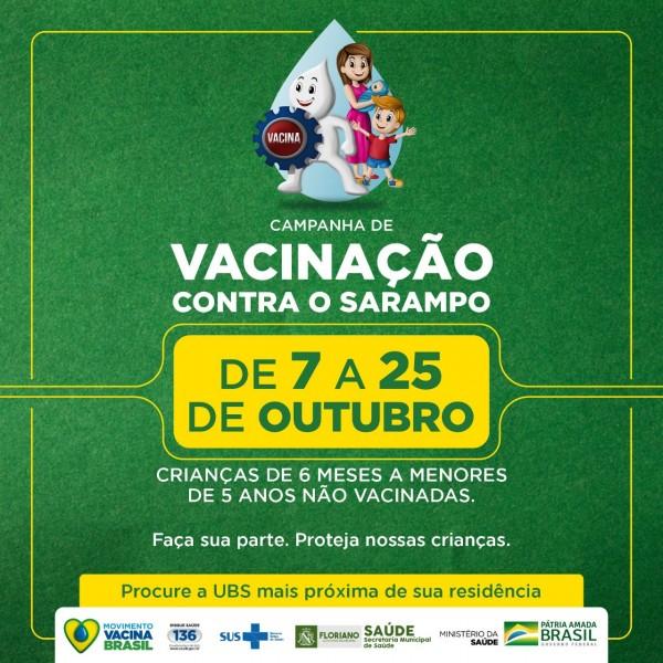 Campanha de Vacinação contra o Sarampo começa nesta segunda, em Floriano