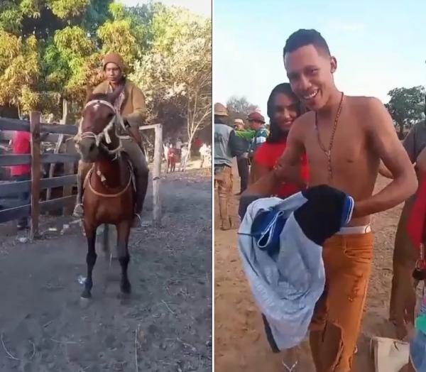 Cavalo acompanha velório e "se despede" de vaqueiro de 16 anos morto em competição no Piauí