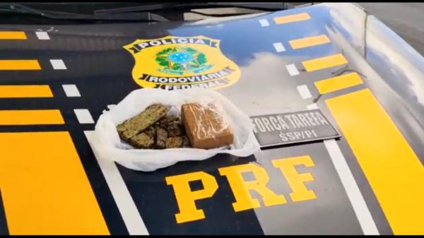 PRF e PM prendem homem por tráfico de drogas na BR-343