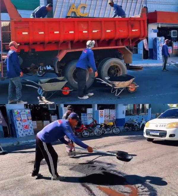 Prefeitura de Floriano intensifica operação de recuperação asfáltica em vários pontos da cidade