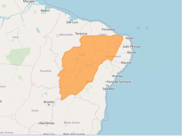 Agosto tem altas temperaturas e umidade do ar chega a 15% no Piau&iacute;.(Imagem:Inmet)