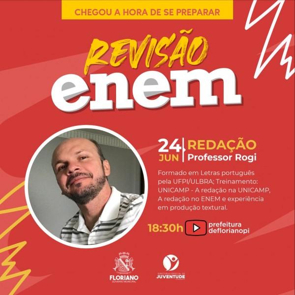 Prefeitura de Floriano ofertará revisão de redação online para o ENEM
