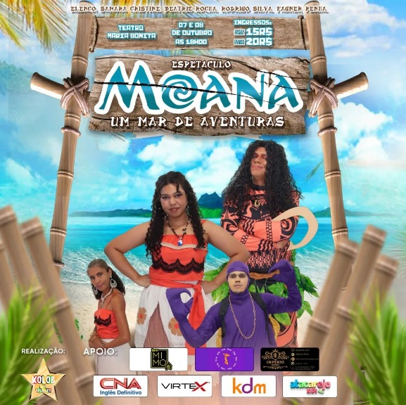 "Moana, Um Mar de Aventuras": O espetáculo que encantará Floriano nos dias 07 e 08 de outubro