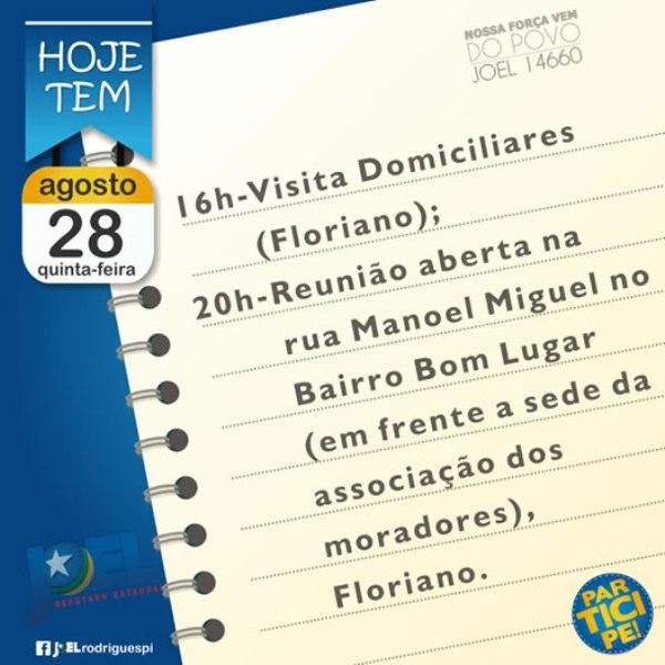Confira a agenda do candidato Joel Rodrigues para esta quinta (28).(Imagem:Reprodução)