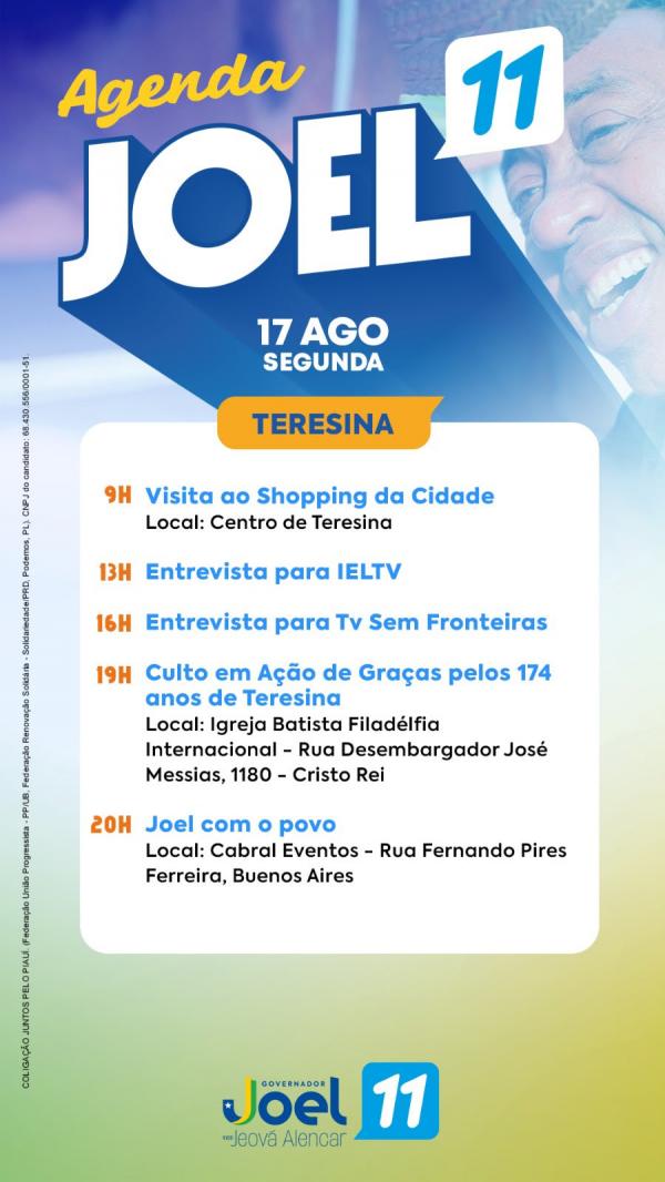 Agenda Joel(Imagem:Ascom)