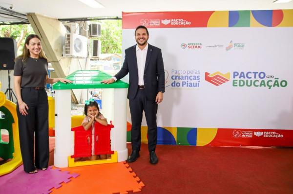 Primeira-dama Isabel Fonteles e secretário da Educação entregam Kit Creche para Angical do Piauí