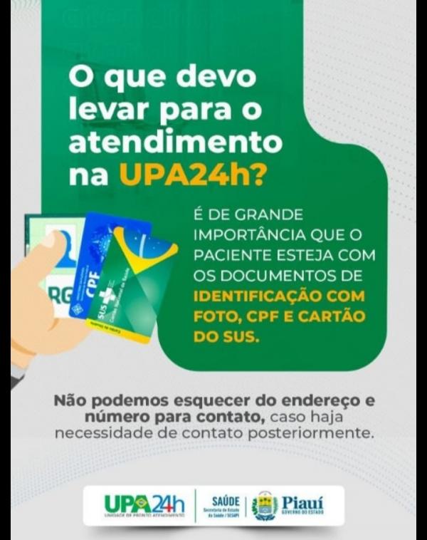 Documenta&ccedil;&atilde;o necess&aacute;ria para atendimento na UPA(Imagem:Divulga&ccedil;&atilde;o)