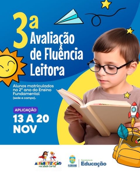 Educação de Floriano realiza audições de Fluência Leitora para alunos do 2º ano