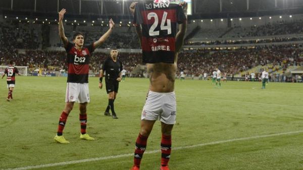 Gabigol comemora gol na final da Ta&ccedil;a Guanabara entre Flamengo e Boavista.(Imagem:Andr&eacute; Dur&atilde;o)