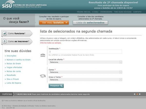 Lista de aprovados pode ser consultada no site.(Imagem:Reprodu&ccedil;&atilde;o)
