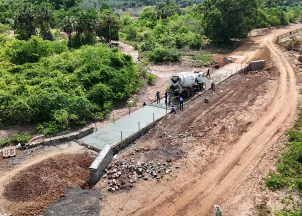 Floriano: Passagem molhada na localidade Rio Branco est&aacute; em fase de conclus&atilde;o(Imagem:Secom)