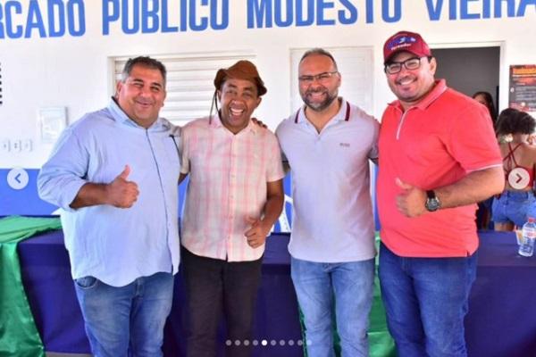 Vereador David Oka, ex-prefeito Joel Rodrigues, presidente da C&acirc;mara Municipal de Floriano, Joab Curvina e vereador Magno Weverson.(Imagem:Reprodu&ccedil;&atilde;o/Instagram)