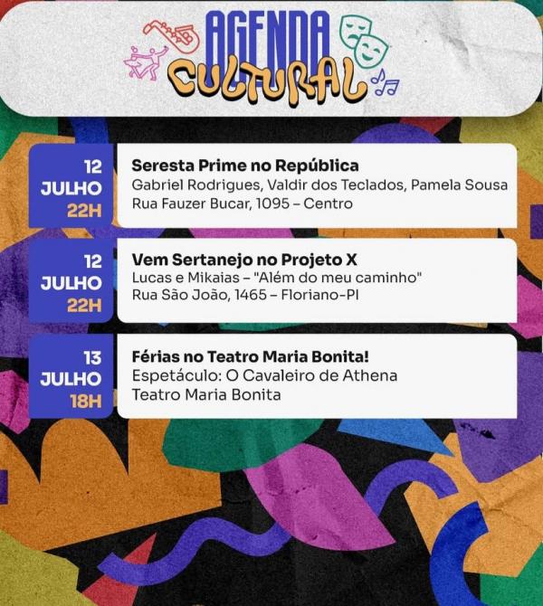 Floriano vive um final de semana de muita cultura, arte e música nos dias 11, 12 e 13 de julho(Imagem:Reprodução/Instagram)