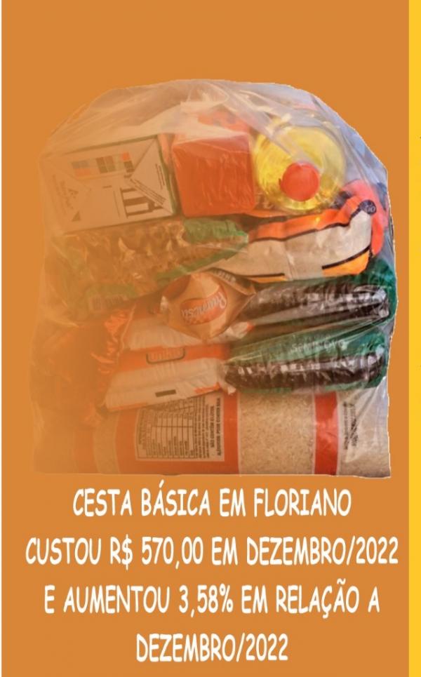 Cesta básica em Floriano aumenta 3,58% no mês de dezembro