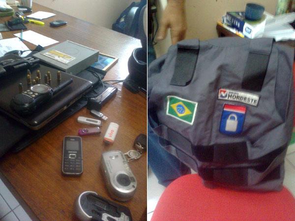 Quadrilha presa usava coletes da Nordeste Seguran&ccedil;a.(Imagem:Divulga&ccedil;&atilde;o)