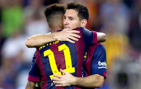 Neymar e Messi est&atilde;o se aproximando tamb&eacute;m fora de campo.(Imagem:Efeservicios)