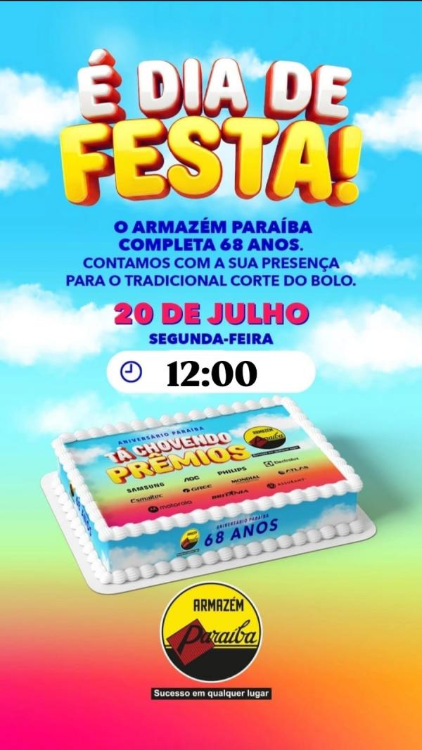 Primeiro sorteio do Aniversário Paraíba acontece nesta segunda-feira (20) em Floriano.(Imagem:Divulgação)