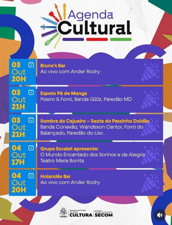 Agenda Cultural movimenta o fim de semana em Floriano
