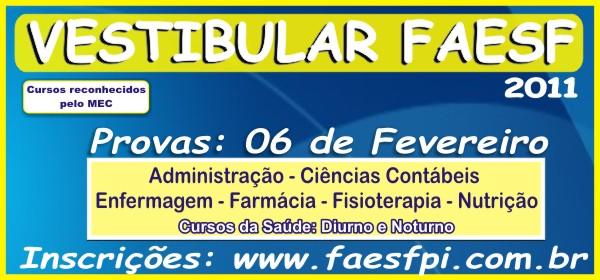 Vestibular FAESF(Imagem:Divulga&ccedil;&atilde;o)