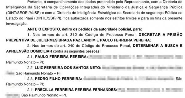 Polícia cumpre mandados contra família suspeita de mandar matar homem na frente das filhas no Piauí