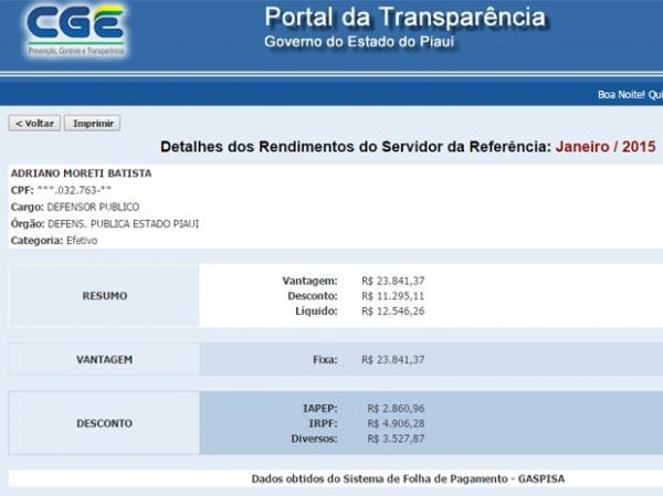 Defensor público suspeito de cobrar propina tem salário de R$ 23 mil