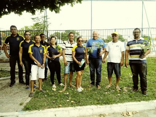 Rotary Clube realiza plantio de mudas de árvores na AABB de Floriano