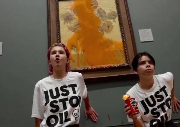 Ativistas jogam sopa de tomate em obra de Van Gogh