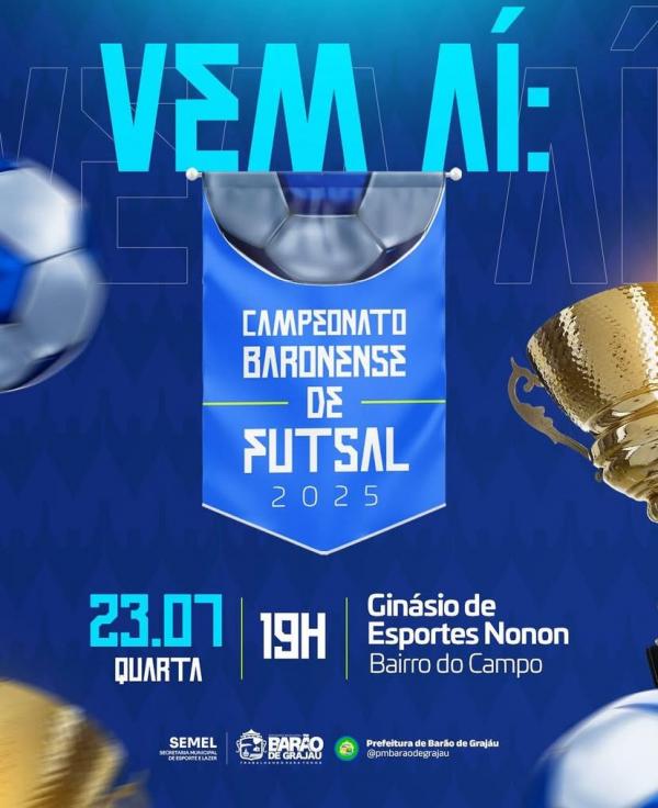 Campeonato Baronense de Futsal 2025 promete agitar as quadras a partir do dia 23 de julho