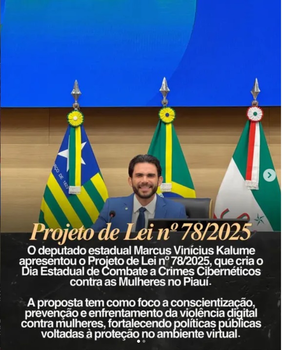 Marcus V. Kalume propõe criação do Dia Estadual de Combate a Crimes Cibernéticos contra as Mulheres